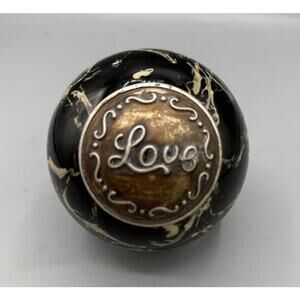 Decorative “Love” Sphere Ball Black Gold Marble Style Home Decor Orb
